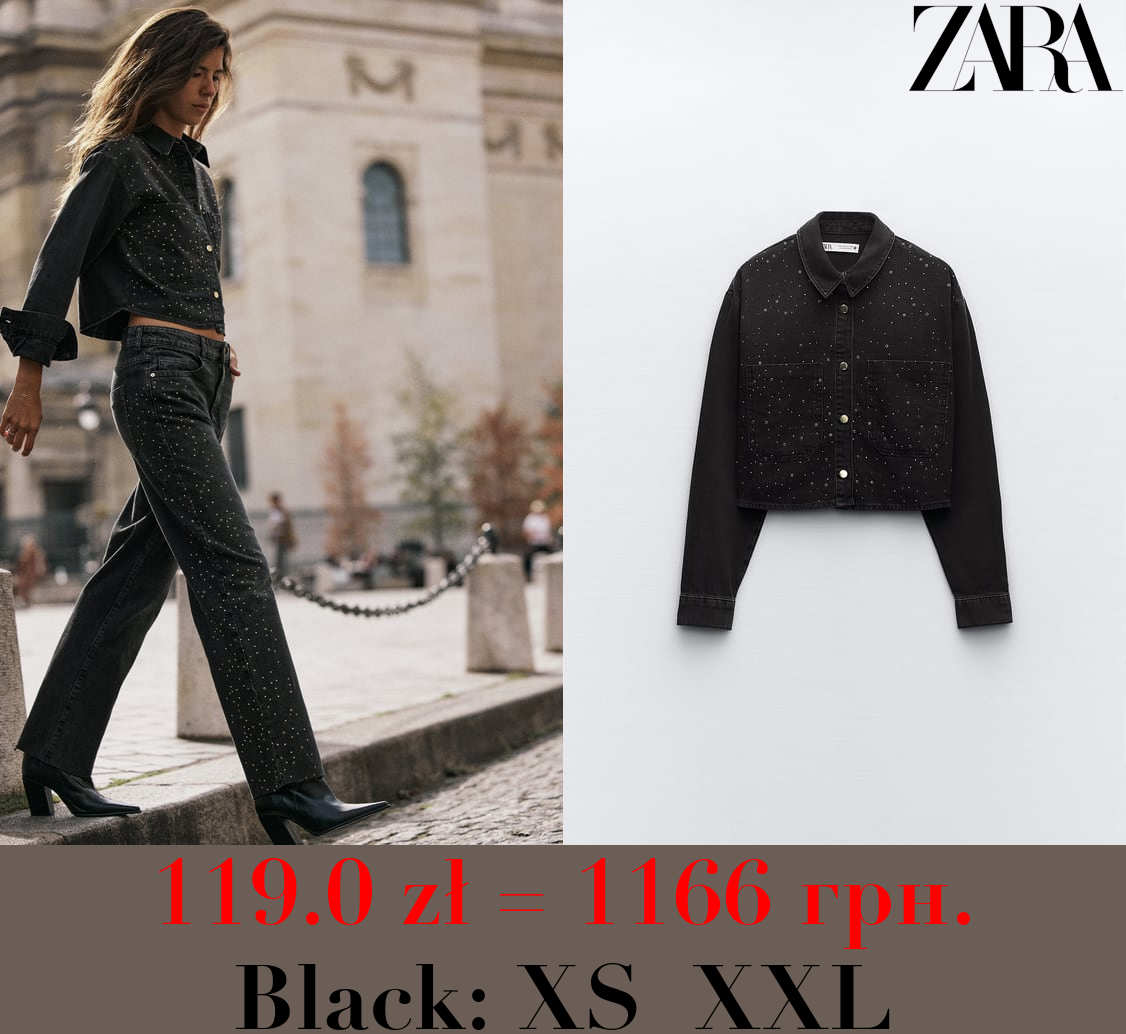 Z1975 DENIM CROPPED SHIRT WITH BEADING