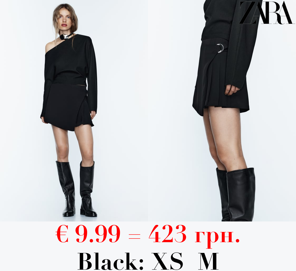 CROSSOVER SKORT WITH BUCKLES