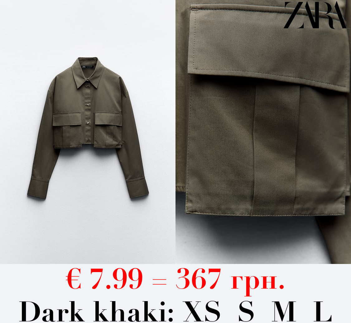 GABARDINE FABRIC CROPPED SHIRT