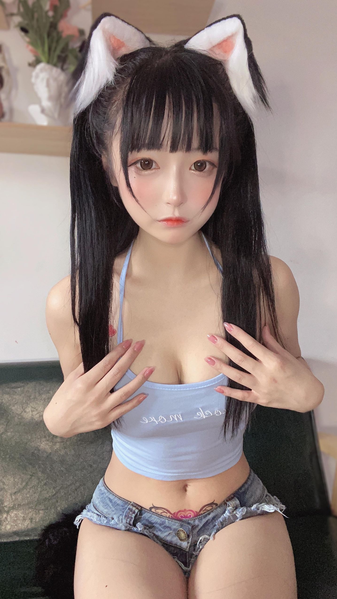 佳佳好难啊 - 蓝色吊带体操服 [40P-64MB] 19