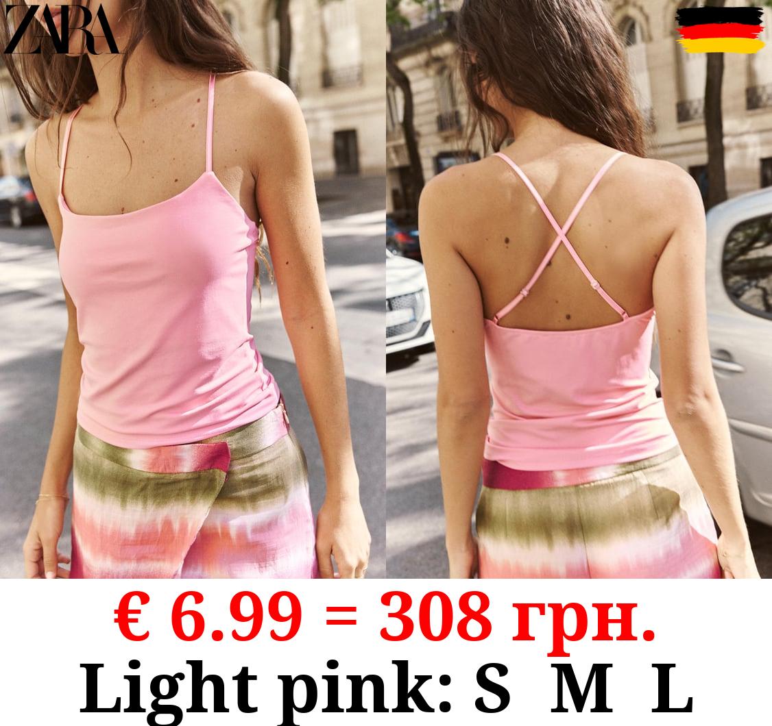 POLYAMIDE TOP WITH CRISS-CROSS STRAPS