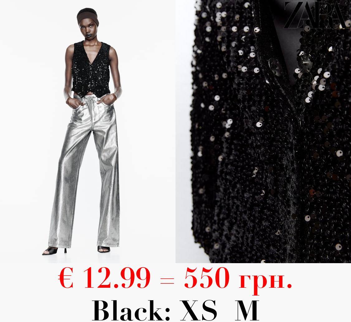 FITTED SEQUINNED WAISTCOAT