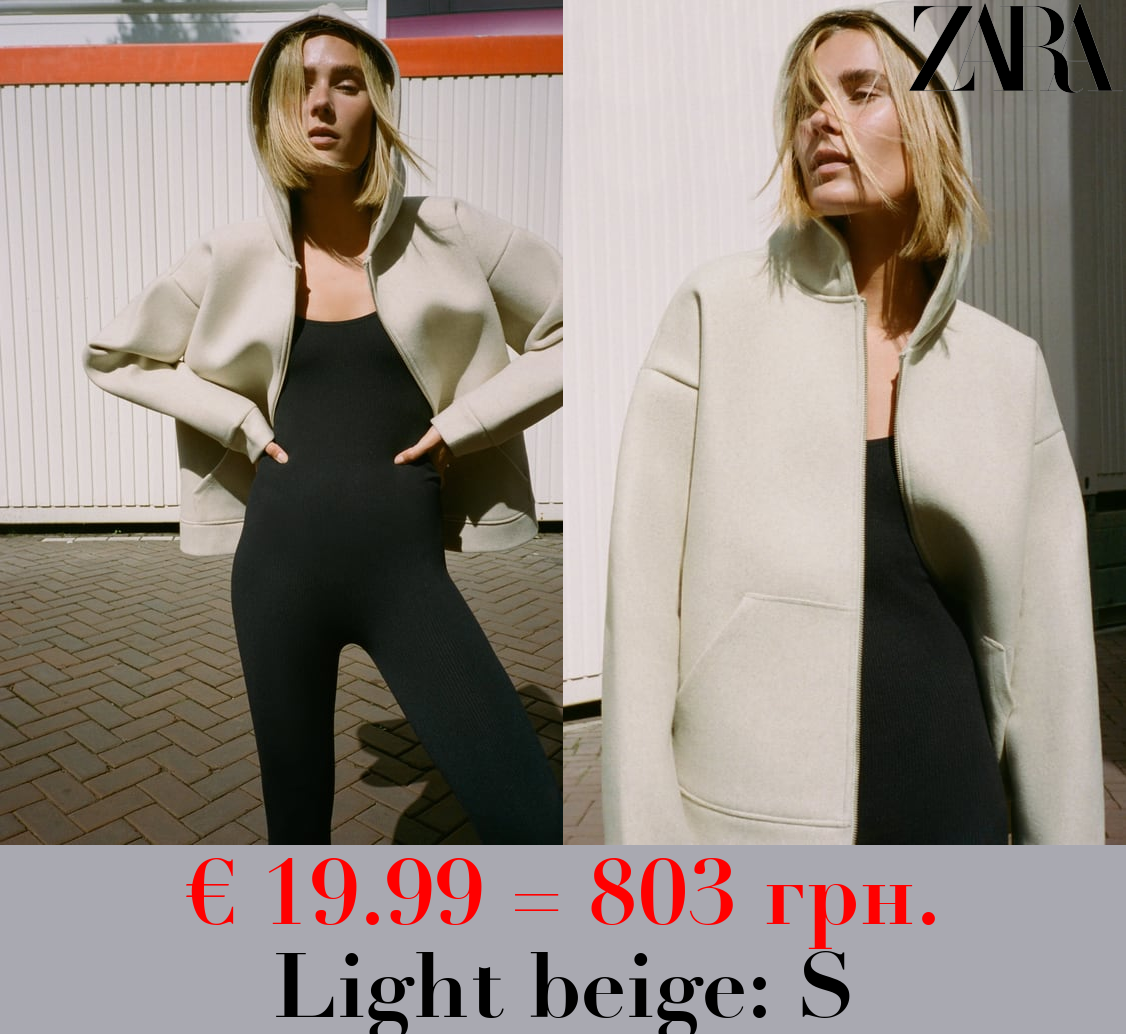 SOFT NEOPRENE-EFFECT BOMBER JACKET