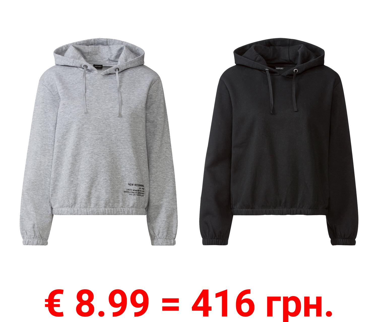 esmara® Damen Sweatpullover mit Kapuze