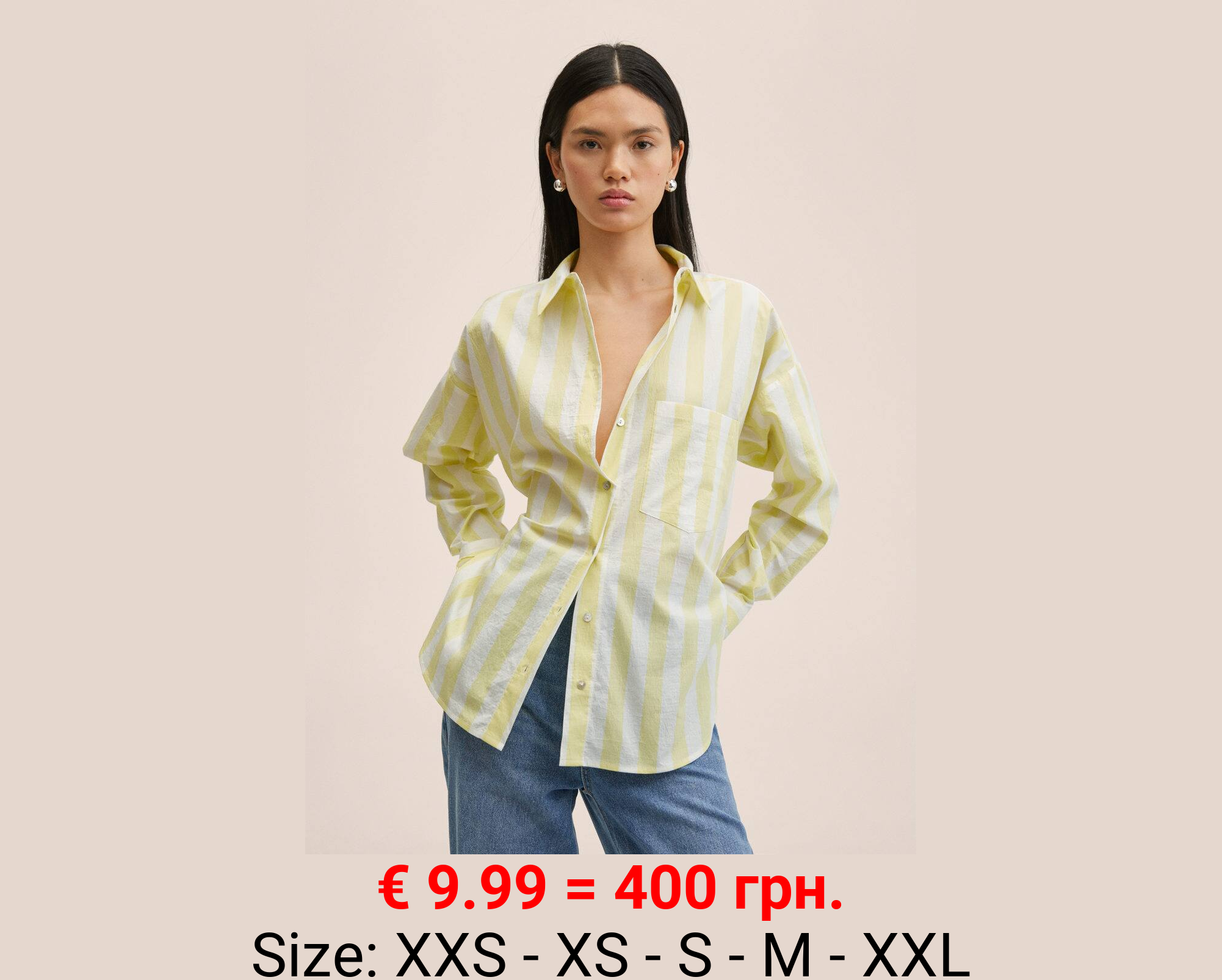 Camisa vestir algodón rayas