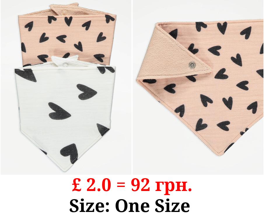 Heart Cheesecloth Bibs 2 Pack