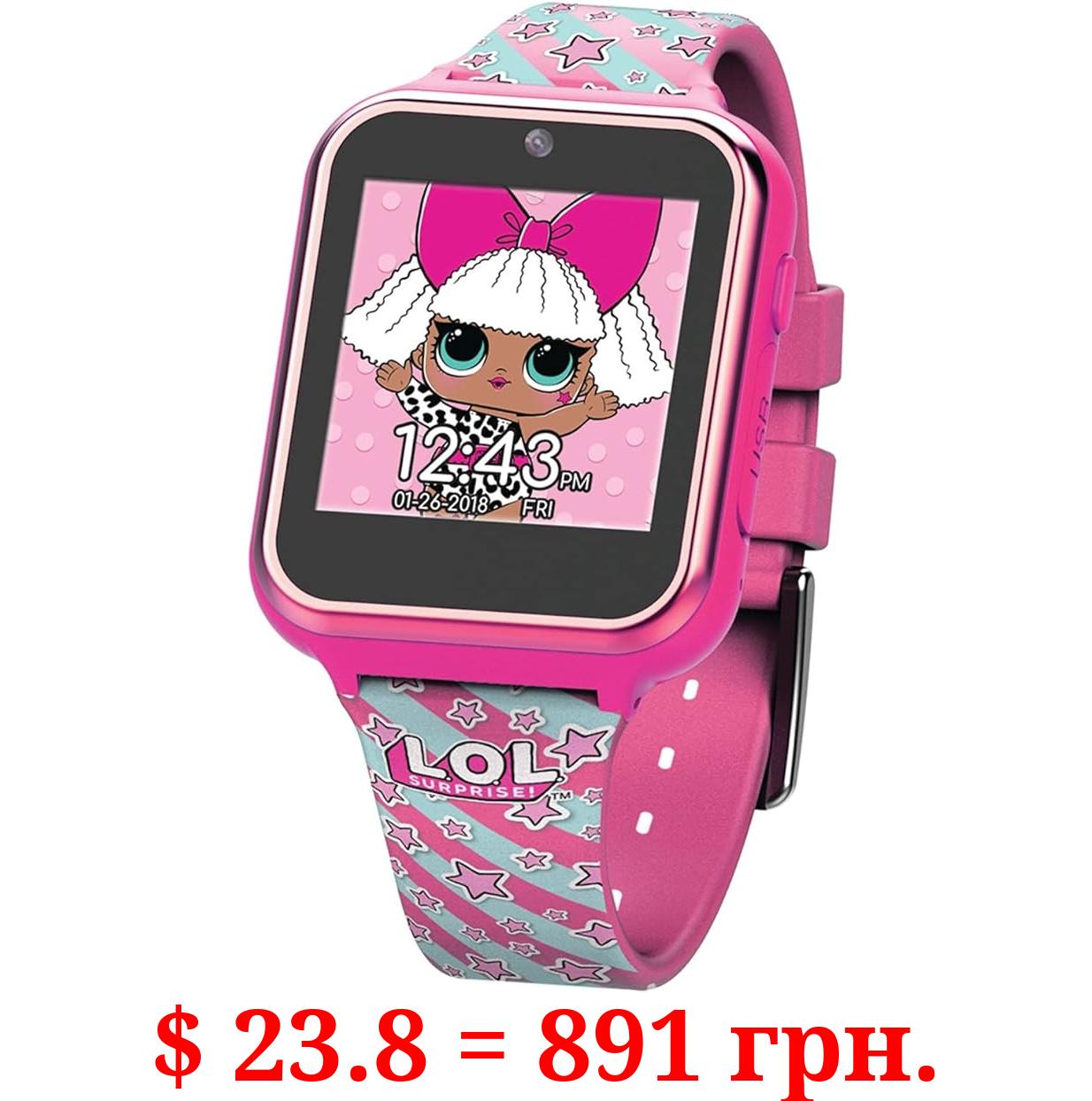 L.O.L. Surprise! Accutime Kids Hot Pink Educational Touchscreen Smart Watch Toy for Girls, Boys, Toddlers - Selfie Cam, Learning Games, Alarm, Calculator, Pedometer and more (Model: LOL4104)