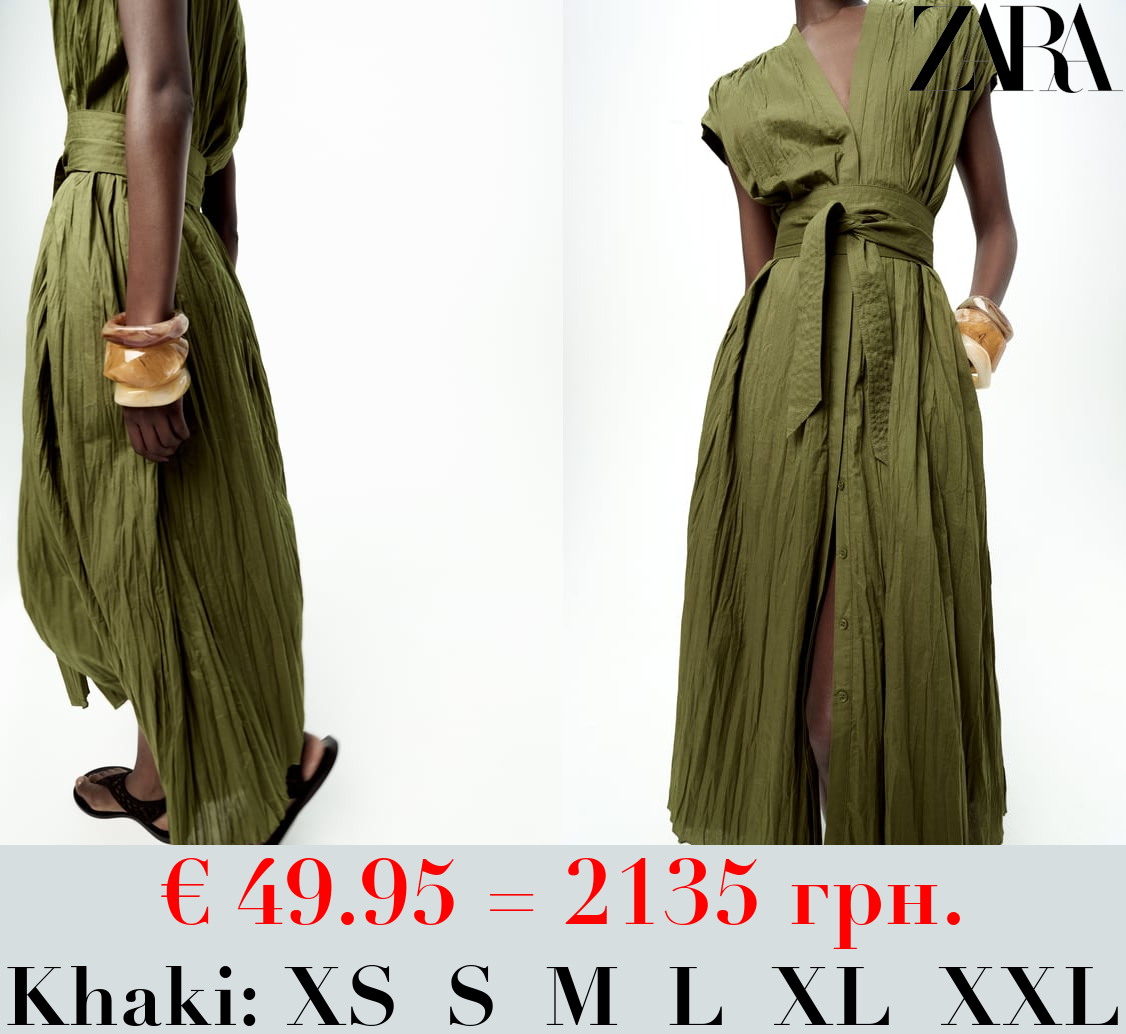 ZW COLLECTION CREASED DRESS WITH BELT