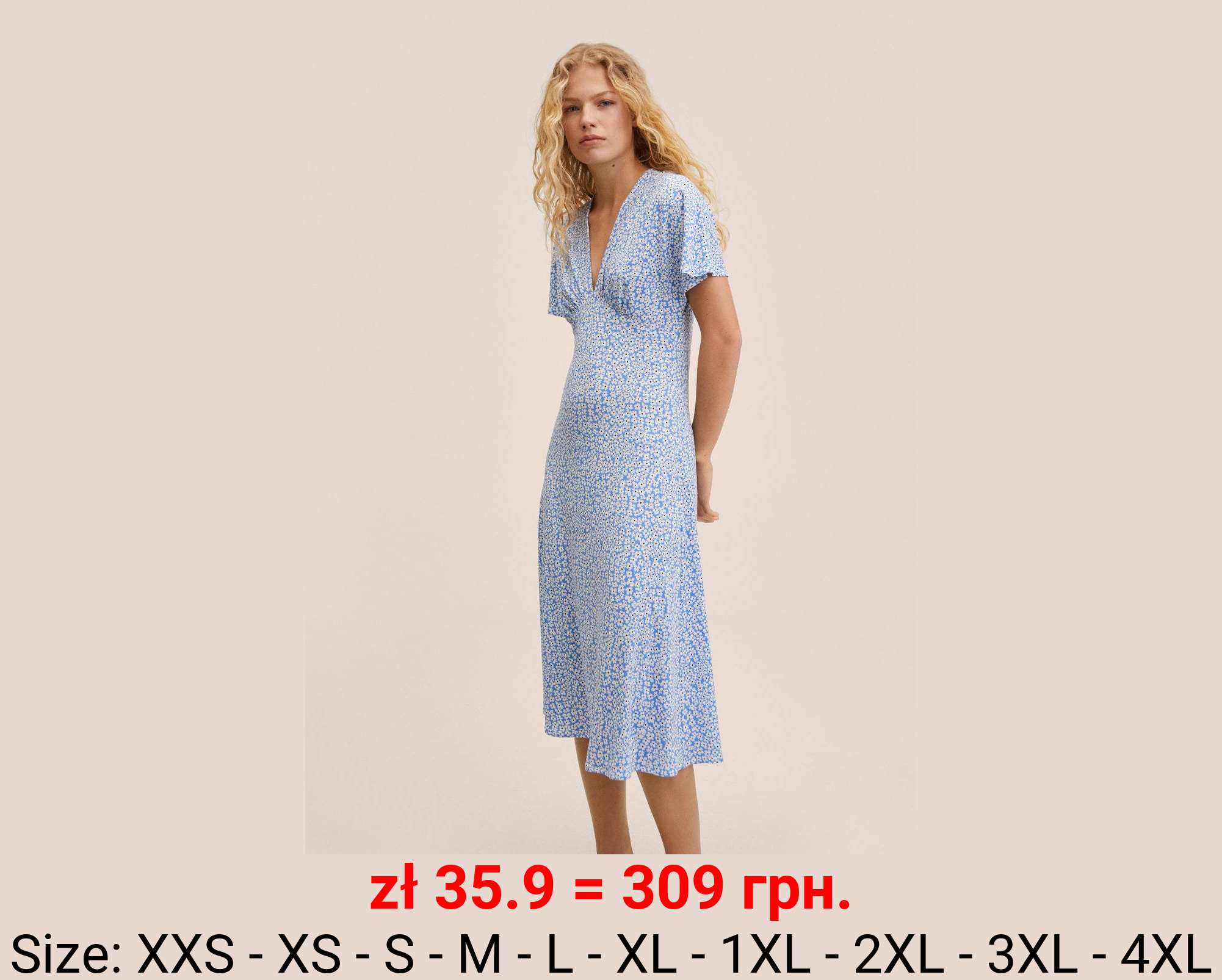 Vestido estampado midi