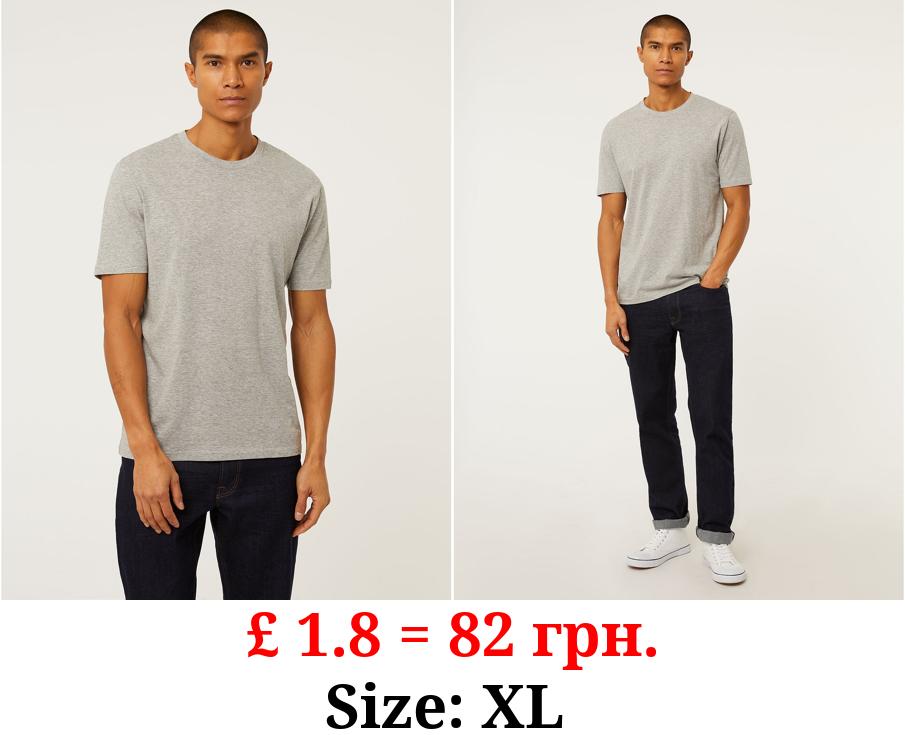 Grey Crew Neck Jersey T-Shirt