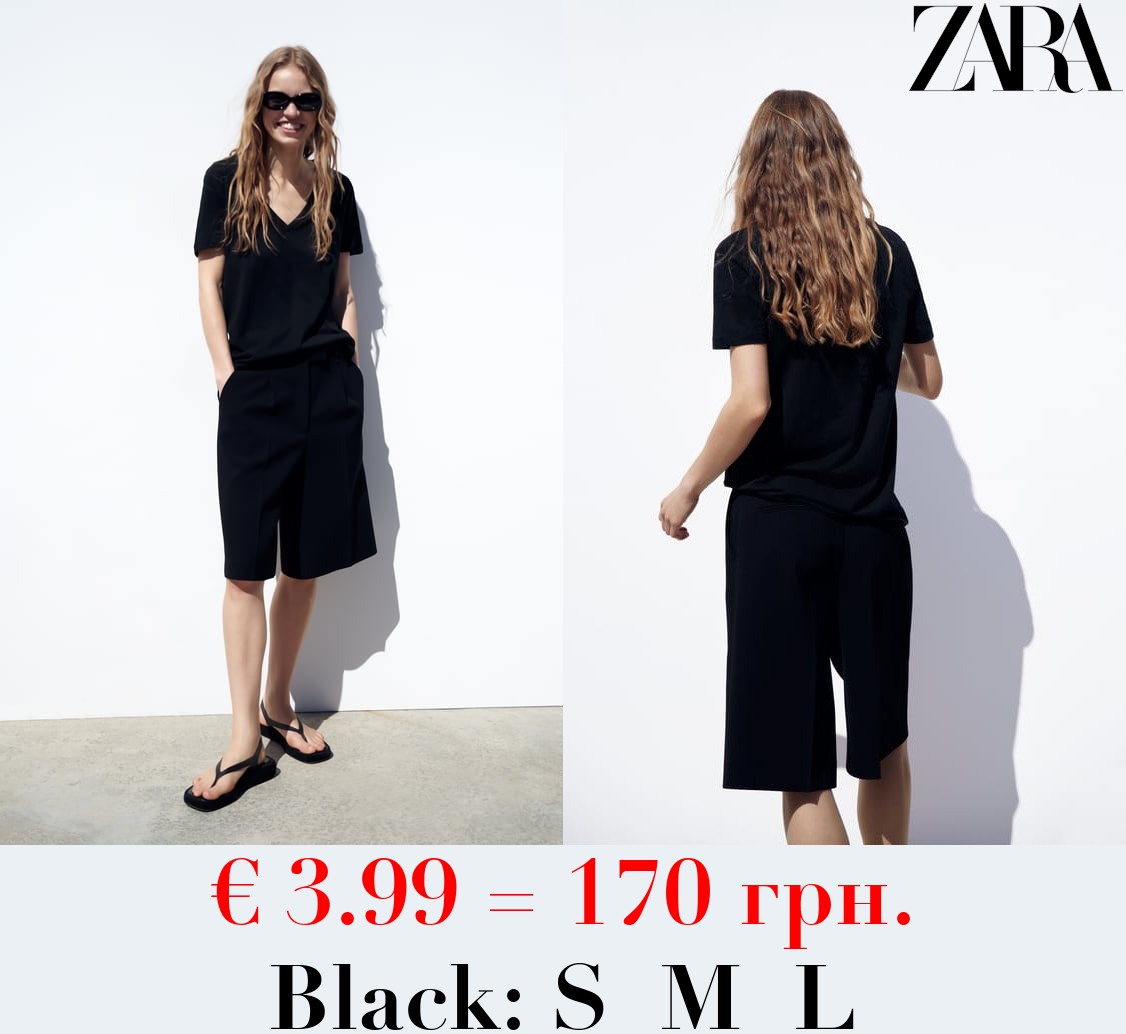 BASIC V-NECK COTTON T-SHIRT