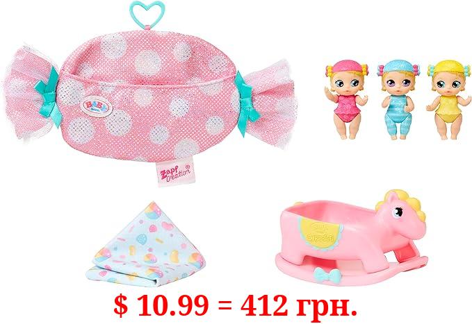 Baby Born Surprise Mini Babies Series 5 2.25'' - Unwrap Surprise Twins or Triplets Collectible Baby Dolls with Soft Swaddle, Blanket, Rocking Horse, Age 3+ (918803)