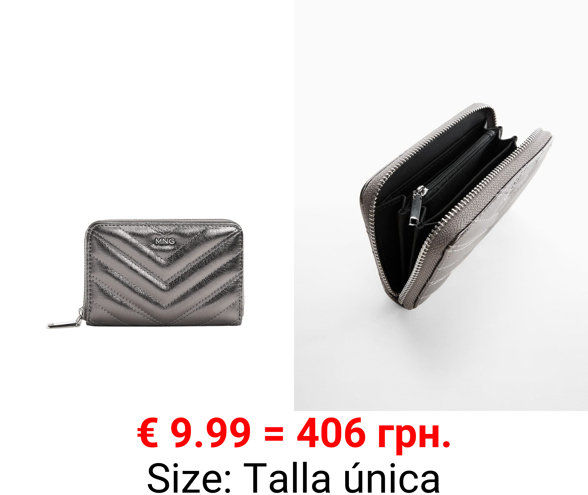 billetera metalizada acolchada