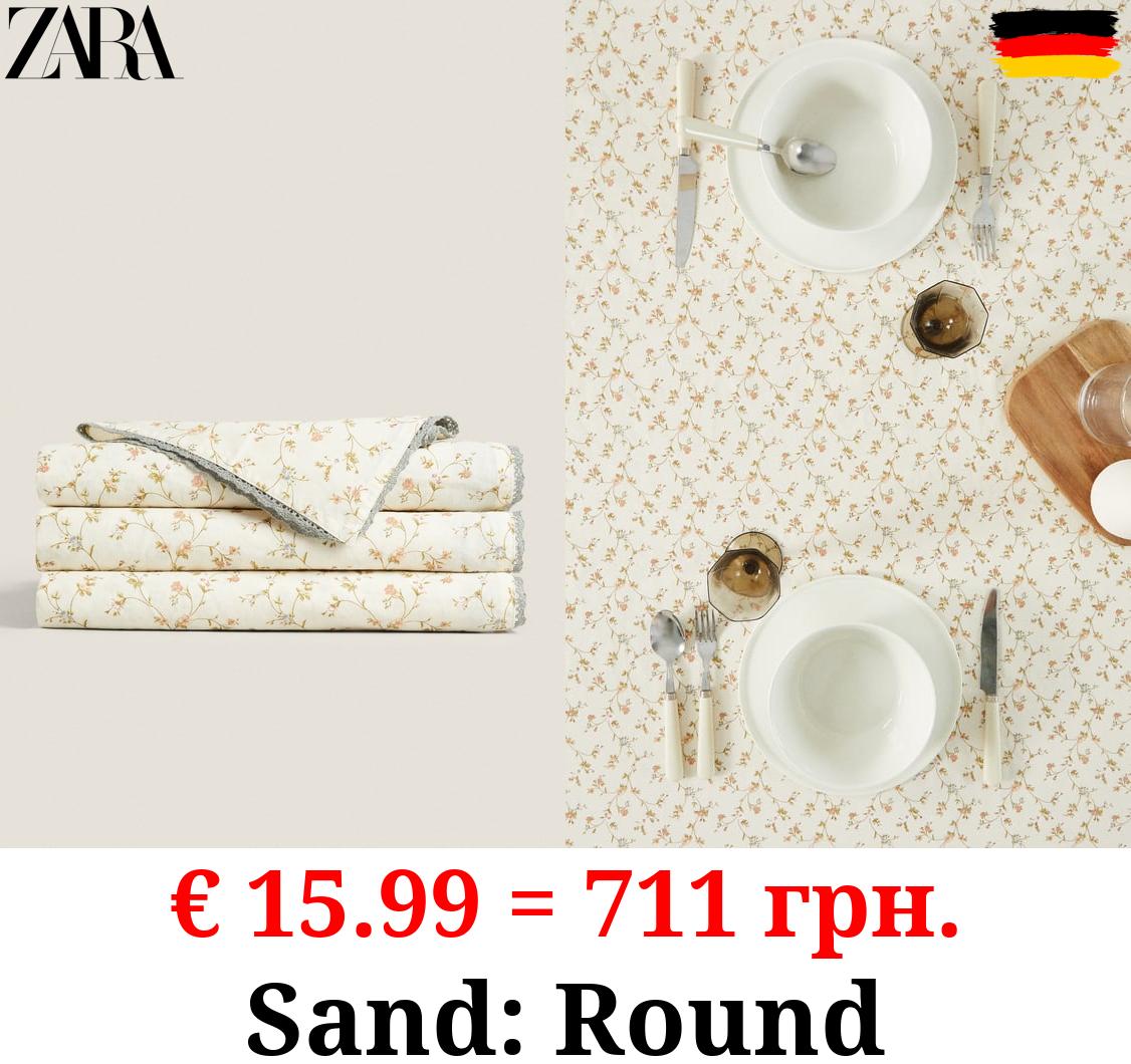 FLORAL PRINT COTTON TABLECLOTH