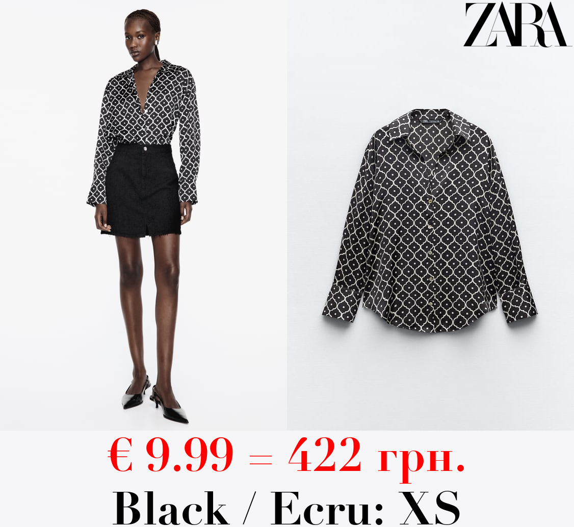 SATIN GEOMETRIC PRINT SHIRT