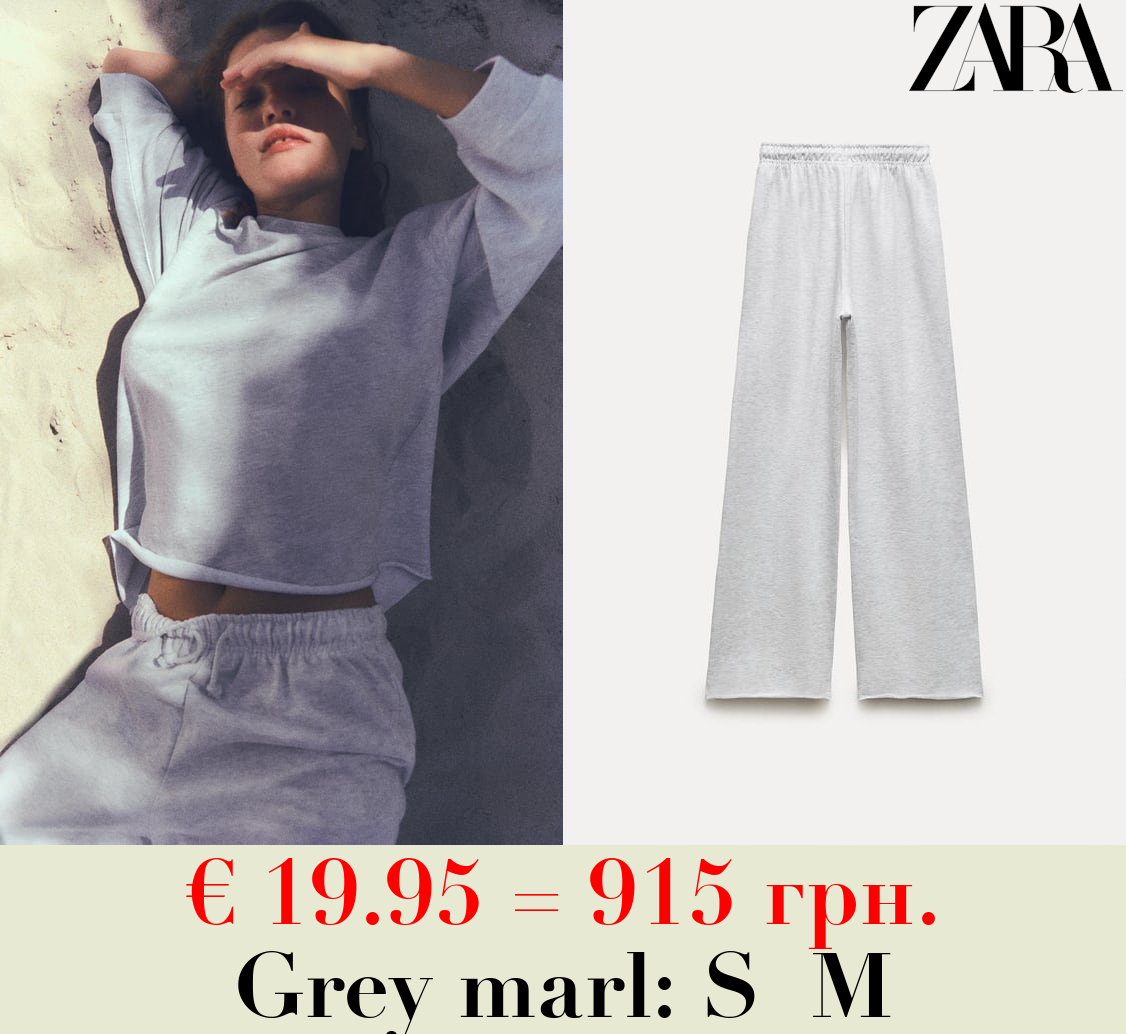 FADED-EFFECT PLUSH JOGGER TROUSERS