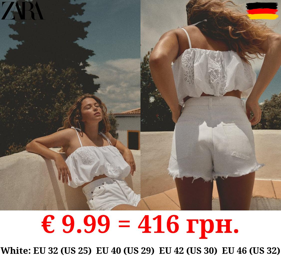 HIGH-WAIST TRF DENIM SHORTS