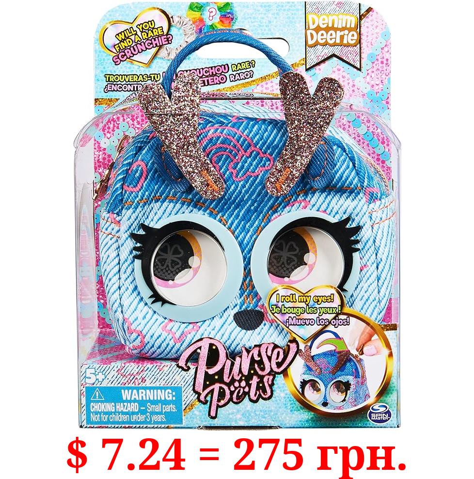 Purse Pets Micros, Denim Deerie Stylish Small Purse with Eye Roll Feature, Kids Toys for Girls Aged 5 and up