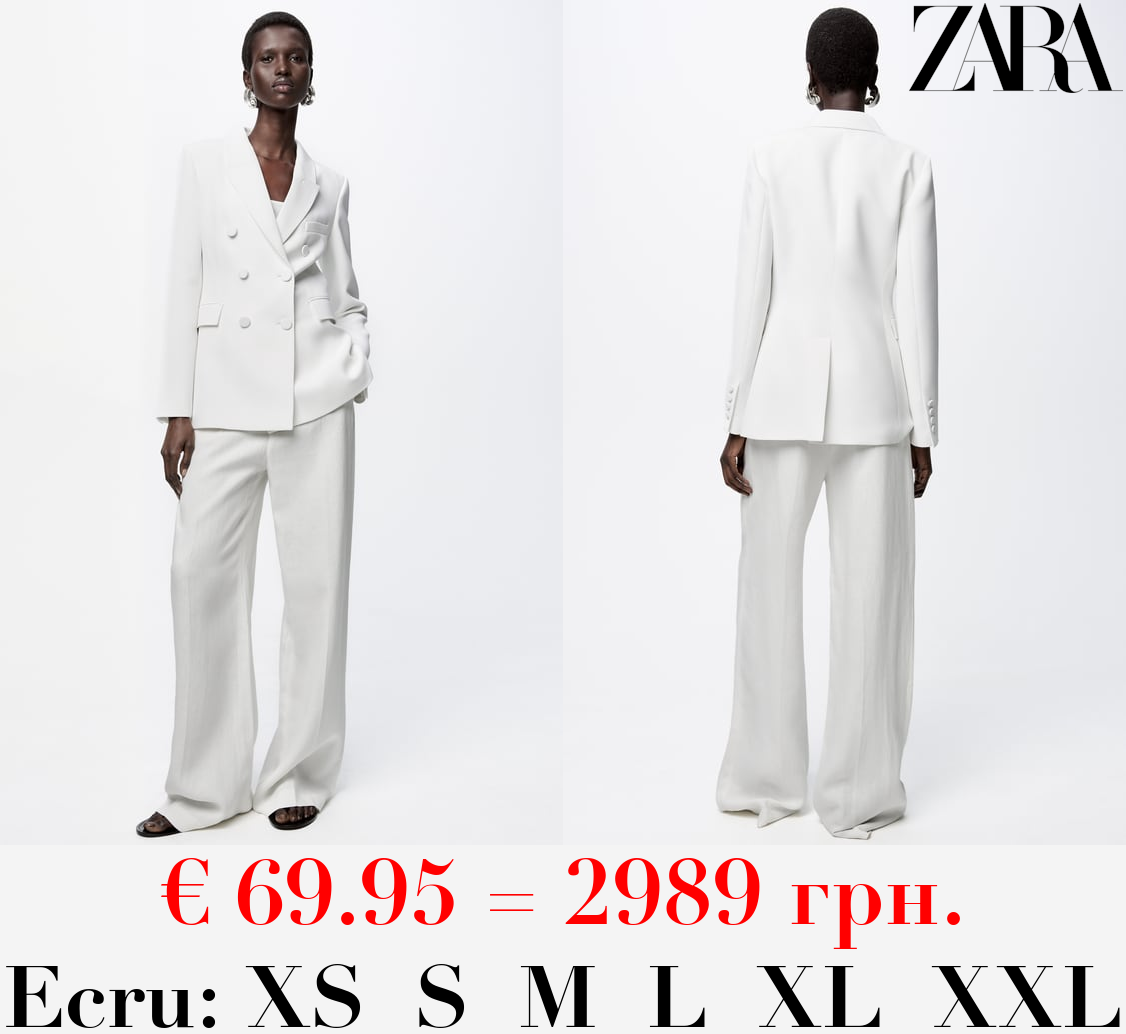 ZW COLLECTION FITTED DOUBLE-BREASTED BLAZER