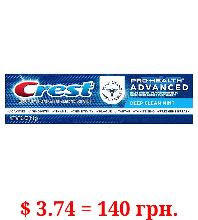 Crest Pro-Health Advanced Deep Clean Mint Toothpaste, 5.1 oz,