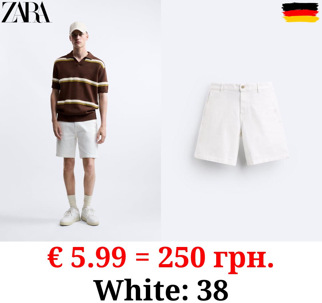 TEXTURED CHINO BERMUDA SHORTS