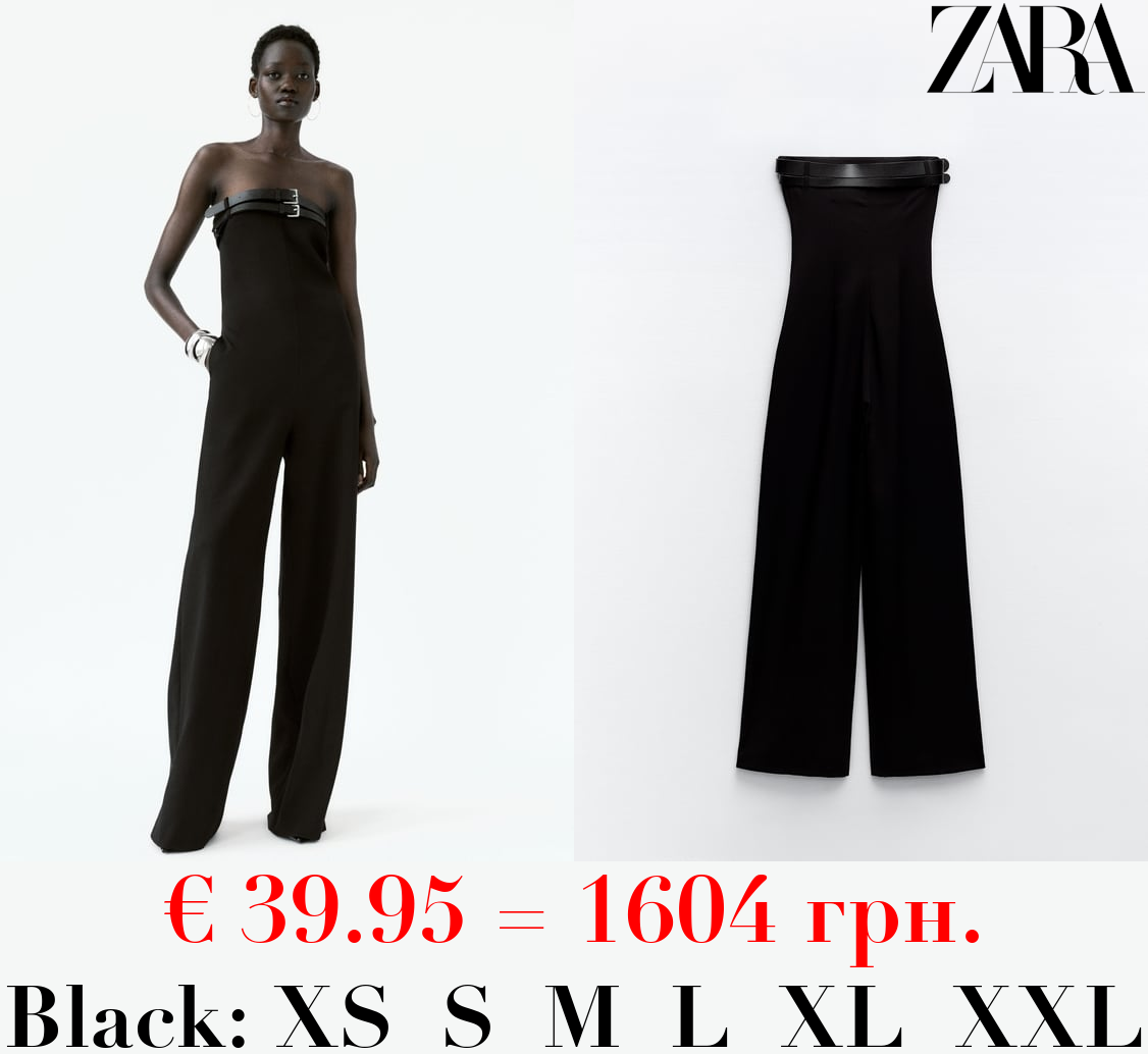 STRAPLESS JUMPSUIT WITH BELTS