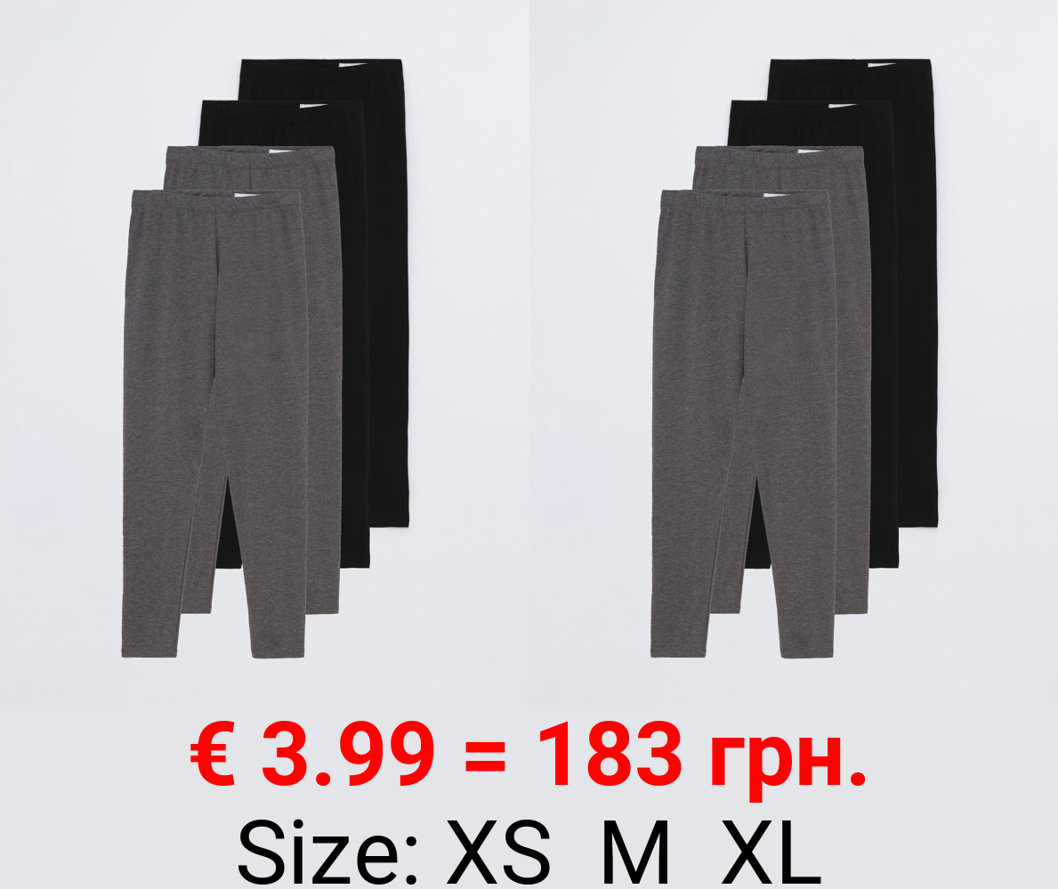 4-pack of long basic leggings