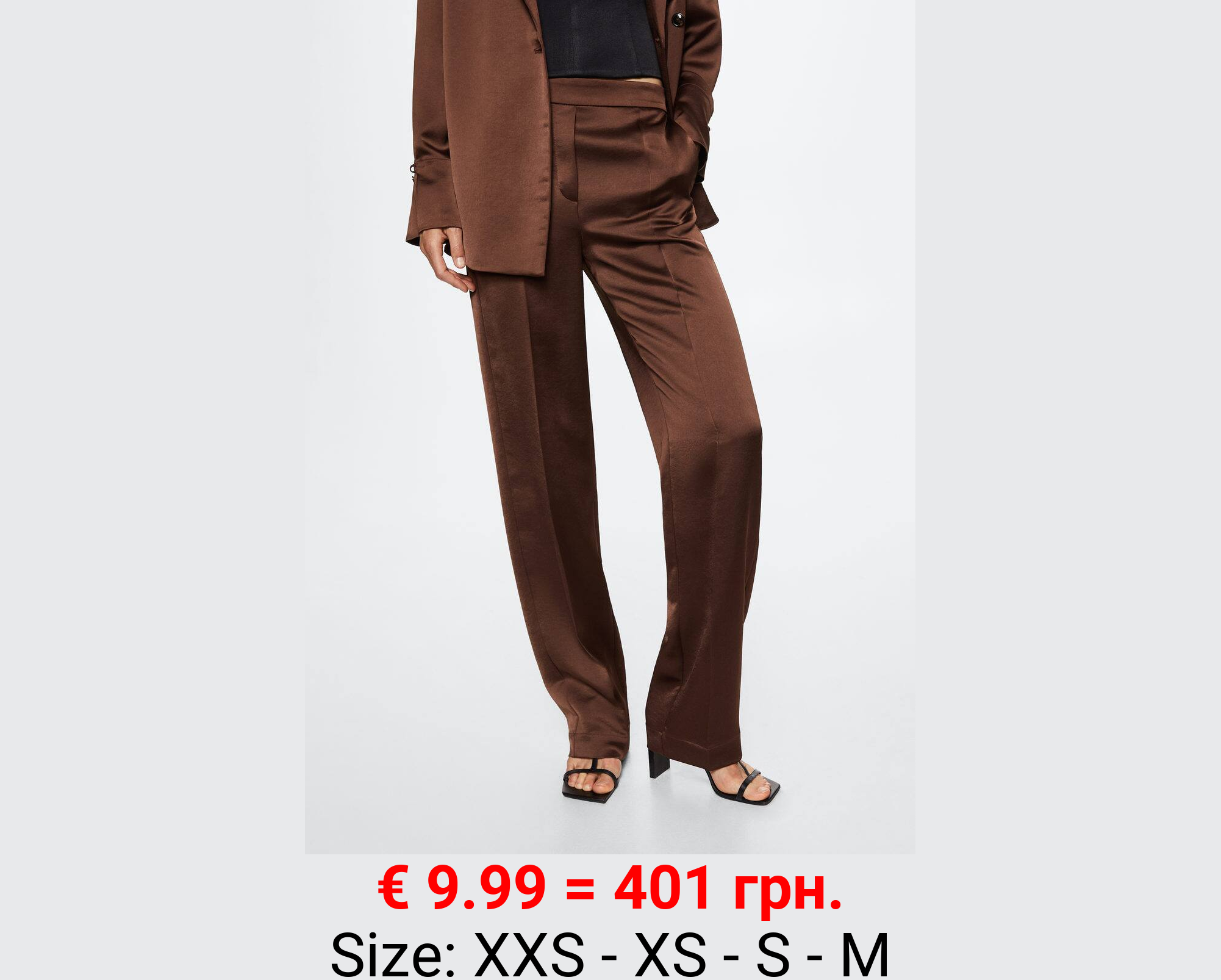 Pantalón traje satinado