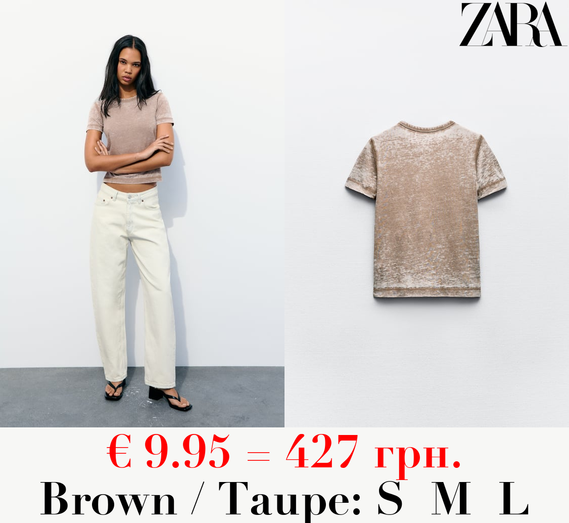 SLUB KNIT DEVORÉ FADED-EFFECT T-SHIRT