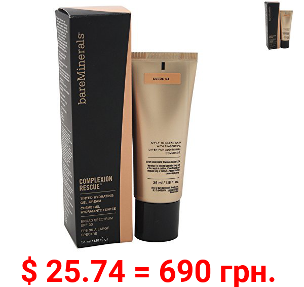 bareMinerals Complexion Rescue Tinted Hydrating Gel Cream SPF 30, Suede 04, 1.18 Ounce