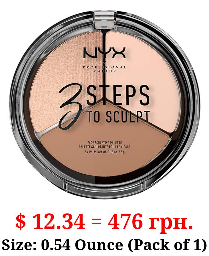 NYX PROFESSIONAL MAKEUP 3 Steps to Sculpt, Face Sculpting Contour Palette - Fair