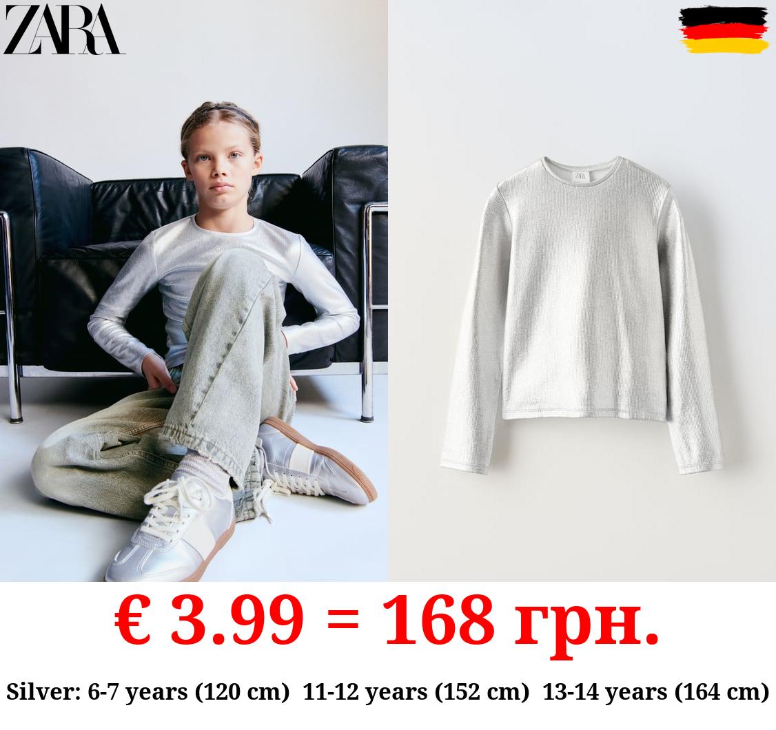 RIBBED T-SHIRT WITH FOIL