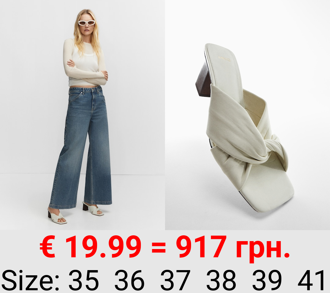 Sandalia cruzada piel