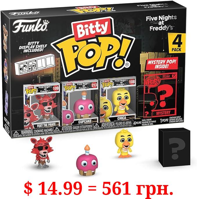 Funko Bitty Pop!: Five Nights at Freddy's Mini Collectible Toys - Foxy, Cupcake, Chica & Mystery Chase Figure (Styles May Vary) 4-Pack
