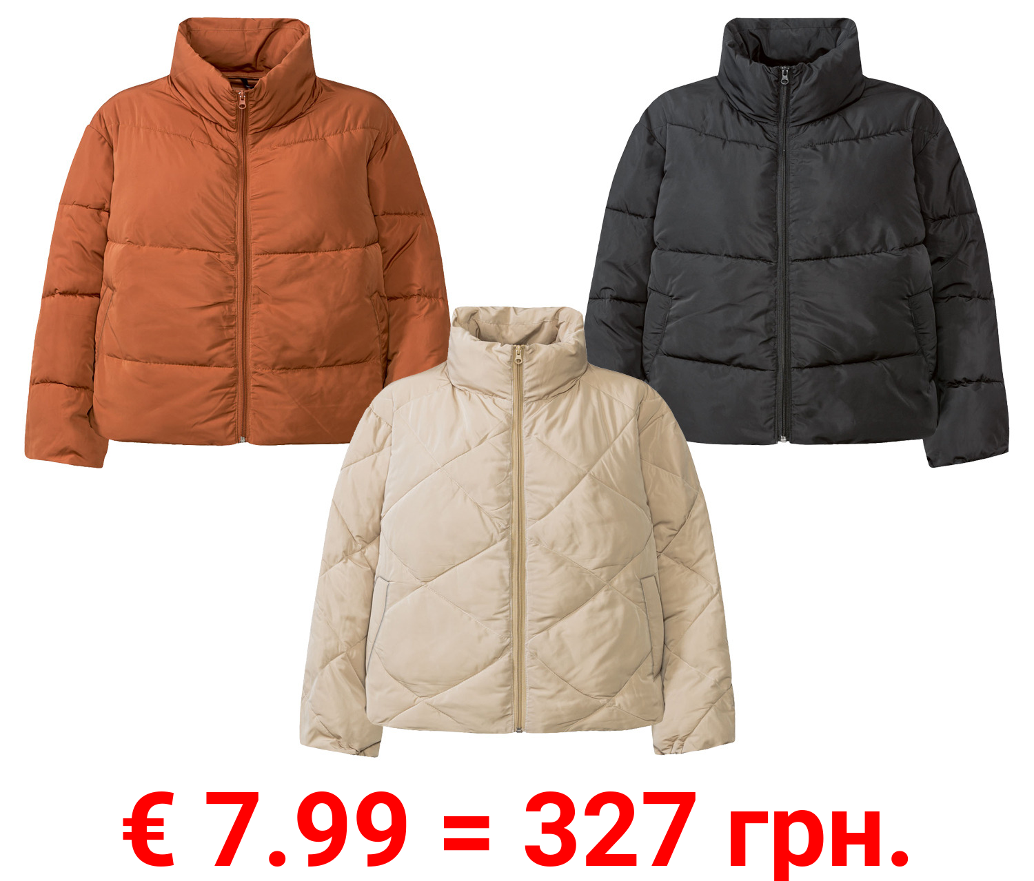 esmara Damen Pufferjacke mit Stehkragen