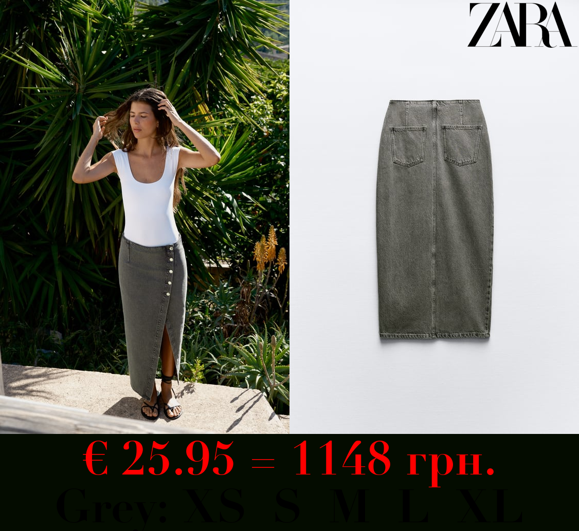 Z1975 CROSSOVER DENIM MIDI SKIRT