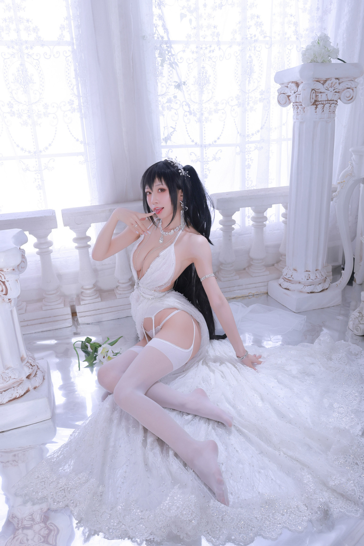 水淼aqua Cosplay 大凤婚纱 50