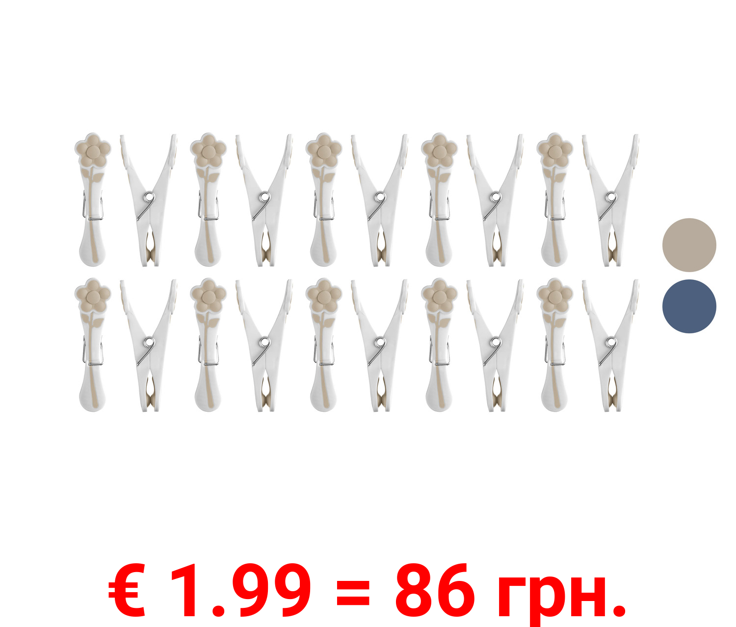 LIVARNO home Wäscheklammern, 20 Stück, mit Softgrip