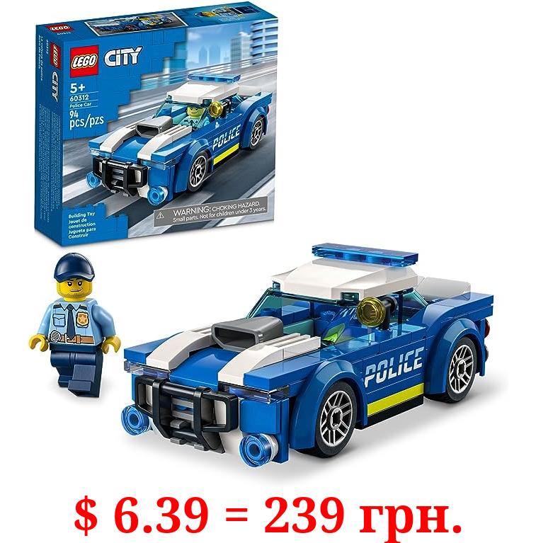 LEGO City Police Car Toy 60312 for Kids 5 Plus Years Old with Officer Minifigure, Small Gift Idea, Adventures Series, Car Chase Building Set