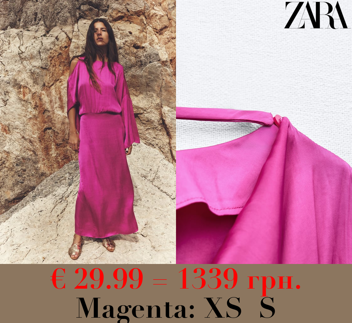 SATIN DRESS WITH BACK NECKLINE DETAIL