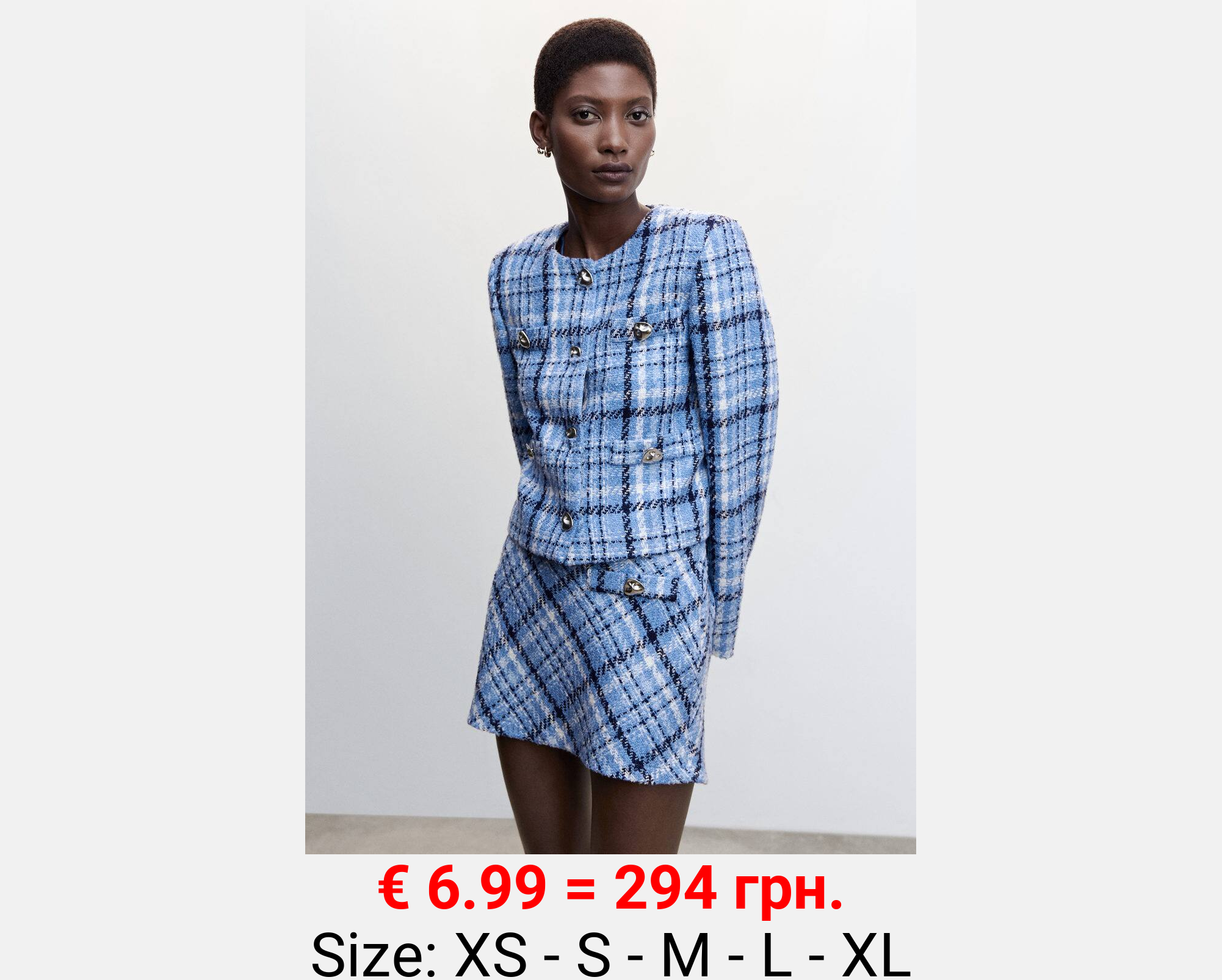 Minifalda tweed cuadros