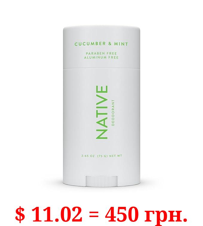 Native Deodorant Contains Naturally Derived Ingredients, 72 Hour Odor Control | Deodorant for Women and Men, Aluminum Free with Baking Soda, Coconut Oil and Shea Butter | Cucumber & Mint