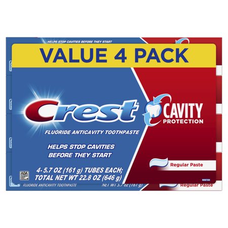 Crest Cavity Protection Toothpaste, Regular Paste, 5.7 oz, Pack of 4
