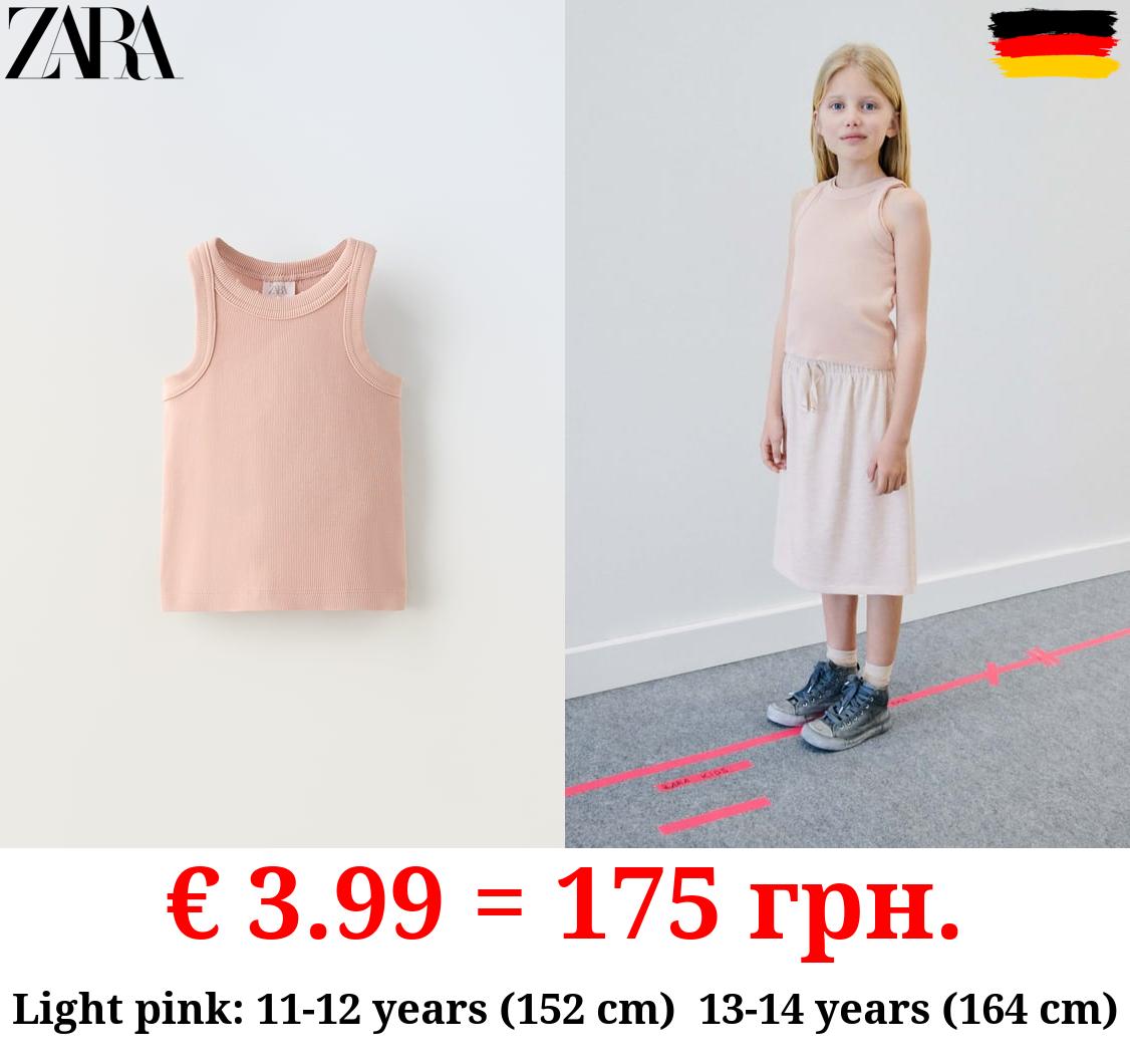 FADED-EFFECT RIB T-SHIRT