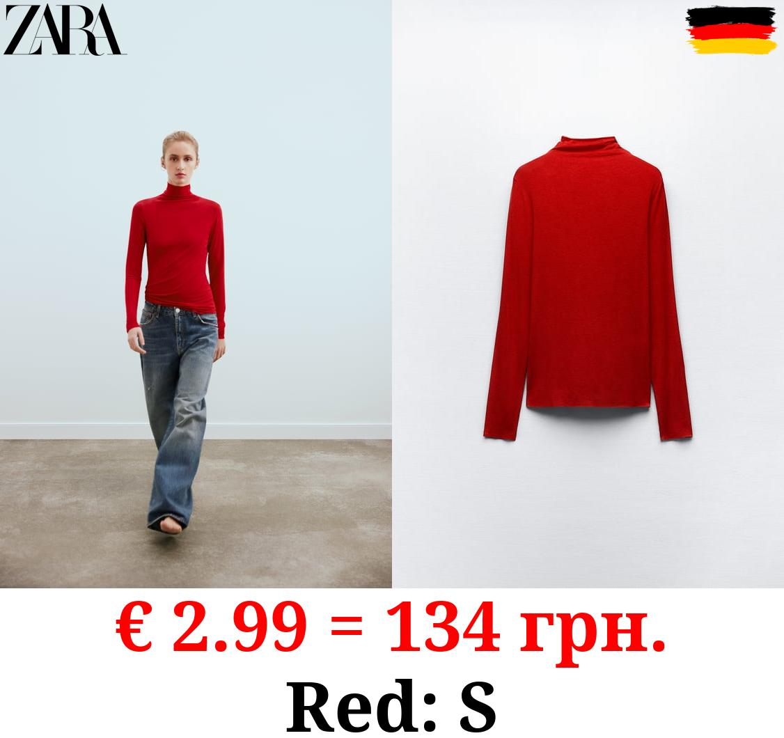 HIGH NECK SEMI-SHEER TOP