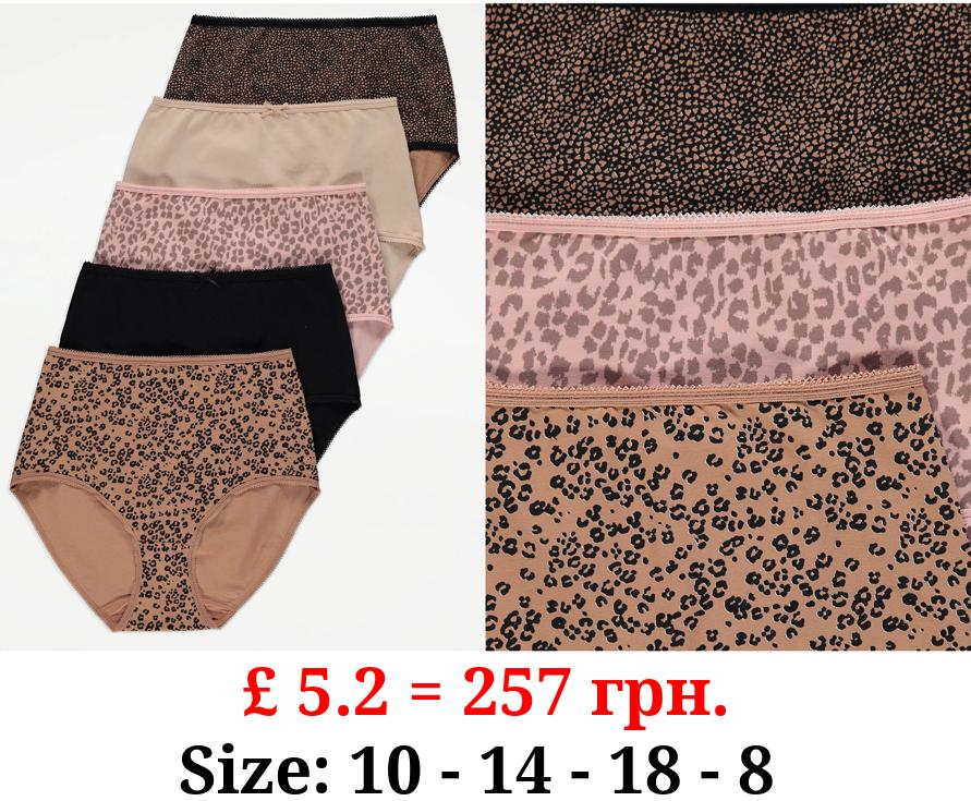 Animal Full Brief Knickers 5 Pack