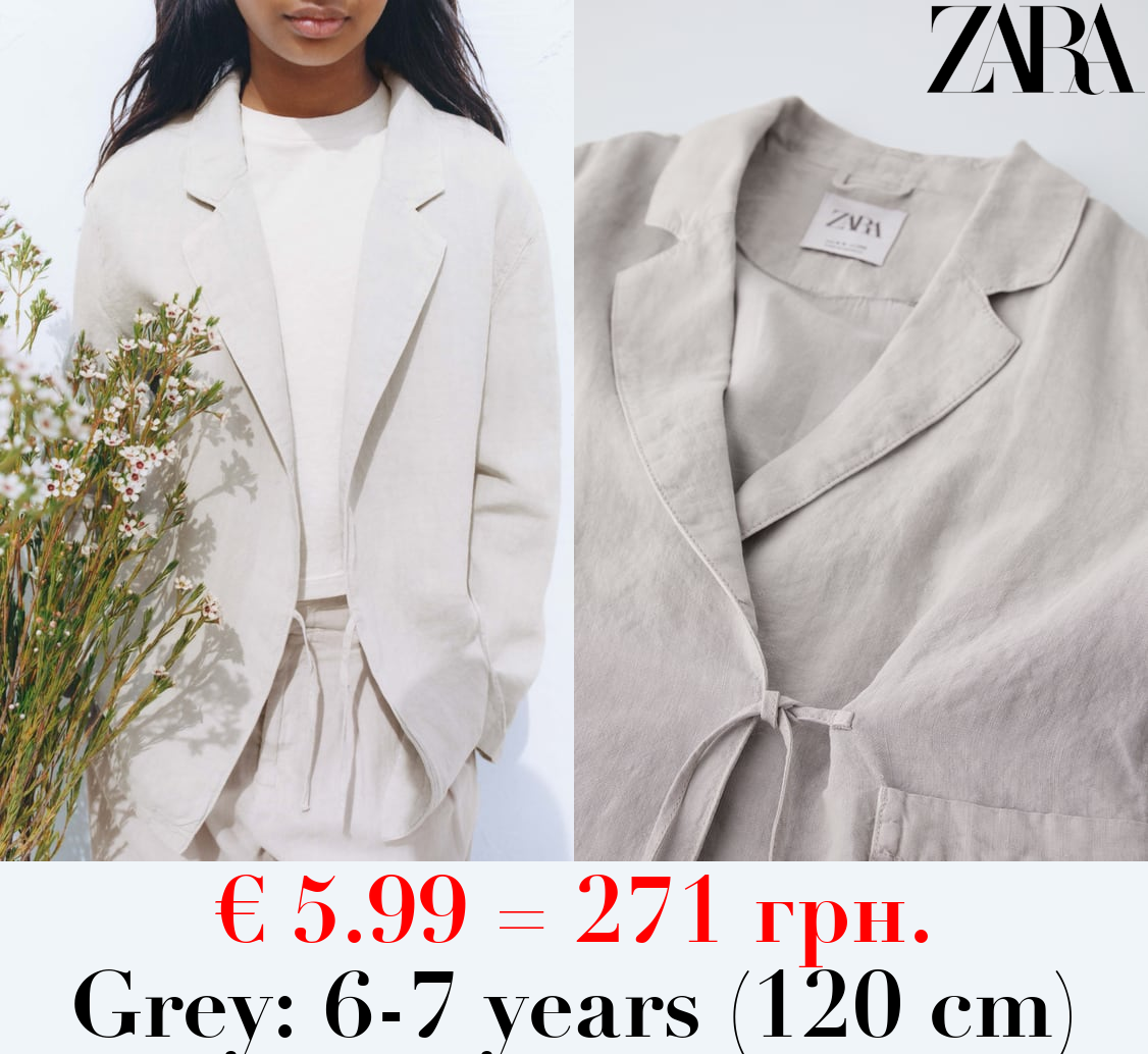 CROSSOVER BLAZER WITH TIE DETAIL