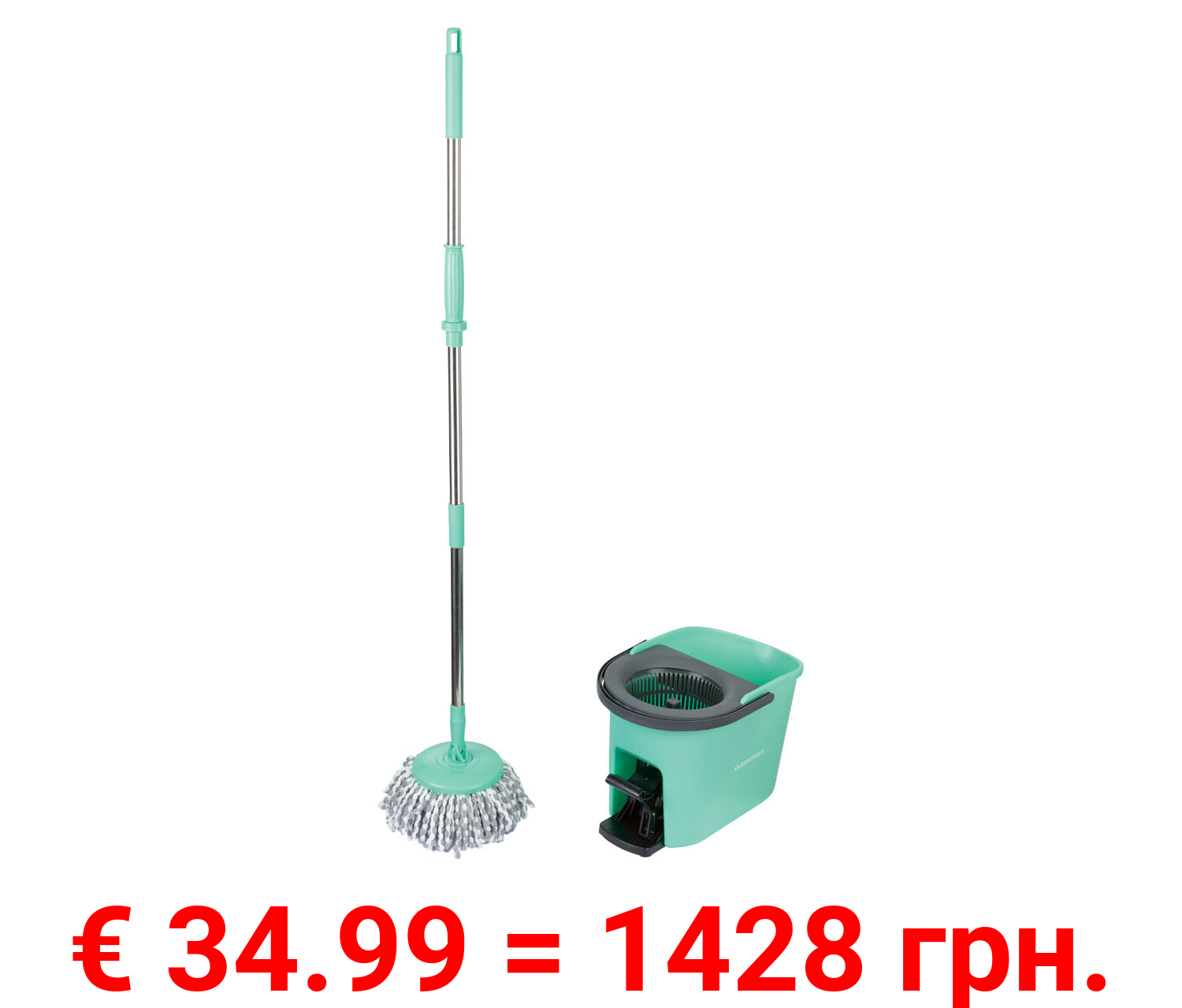 Cleanmaxx Power-Wischmopp, mit Eimer und Ersatz-Mopp