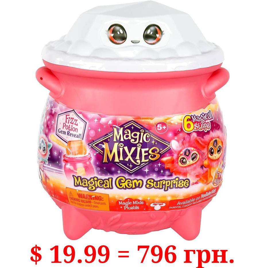 Magic Mixies Magical Gem Surprise Fire Magic Cauldron - Reveal a Non-Electronic Mixie Plushie and Magic Ring with a pop up Reveal from The Fizzing Cauldron Medium