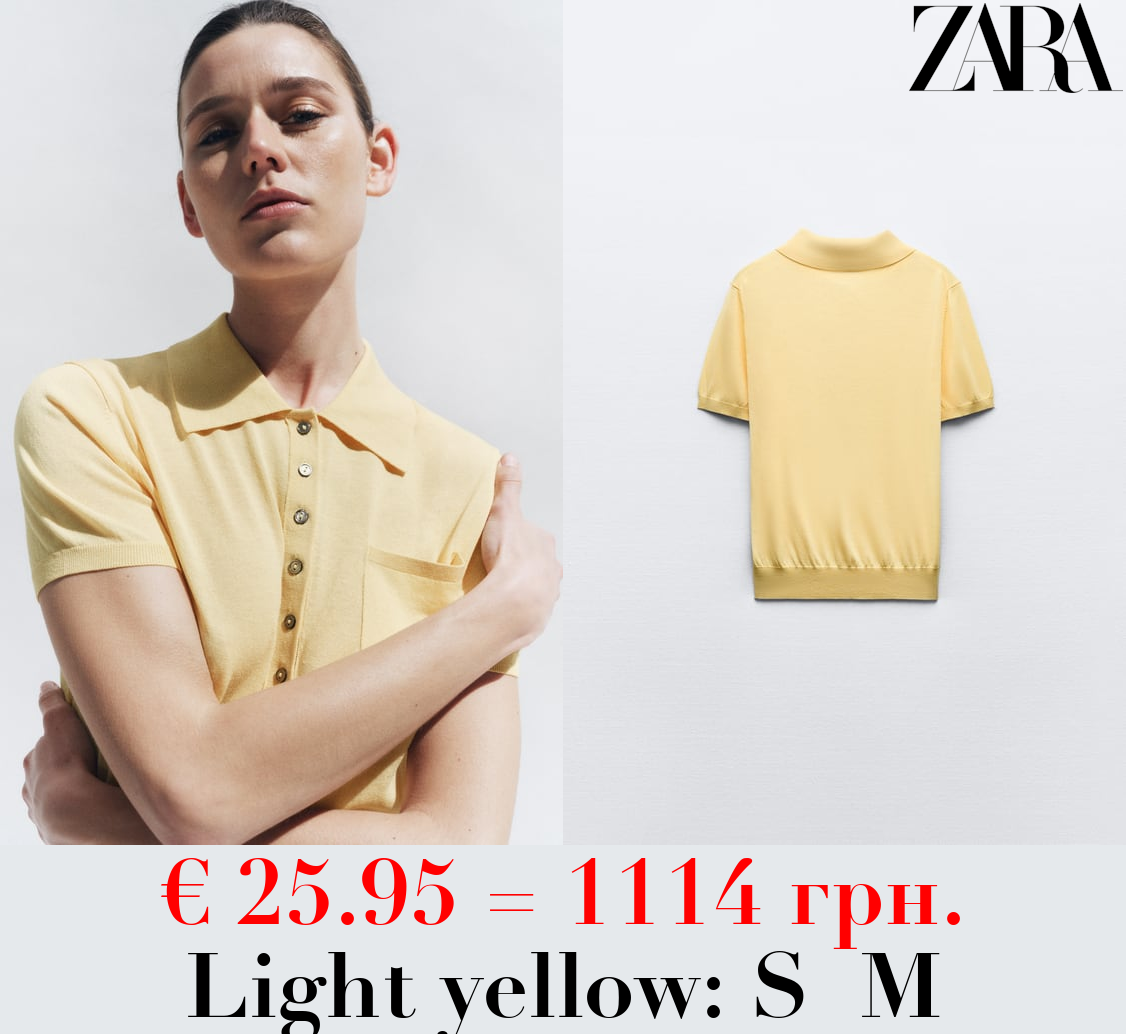 PLAIN FINE KNIT POLO SHIRT